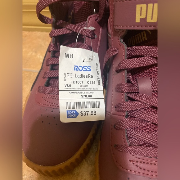 NWT Maroon Burgundy Puma High Top Sneakers - Picture 4 of 7